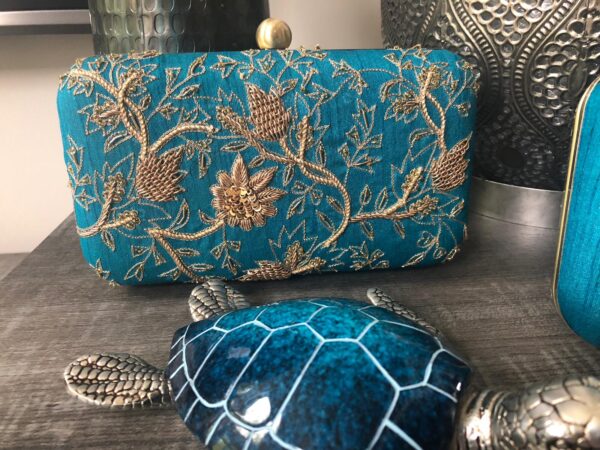 Turquoise Blue Hand Clutch